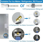 Refrigerator Water Line Kit Connection and 1/4 Compression Ice Maker - Image 3