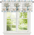 Kitchen Valances for Window, Ocean Starfish Conch Shell Eucalyptus Light - Image 5