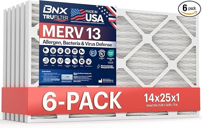 BNX TruFilter 14x25x1 Air Filter MERV 13 by BNX
