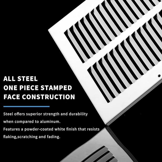 24x12 Return Air Grille, Air Return Vent Cover, Flat Vent Cover, Rejillas De - Image 2