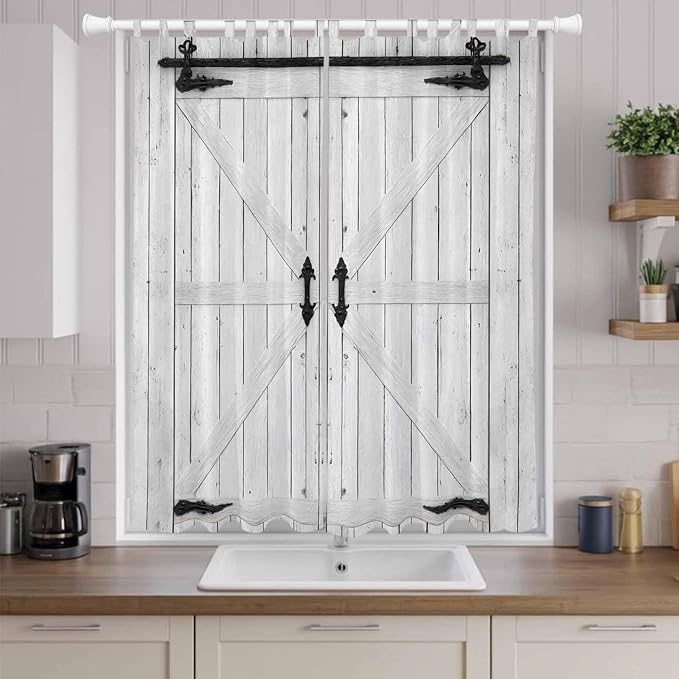 Farmhouse Wood Grain Living Room Curtains 84 Inch Length, Window Curtains Tab - Image 9