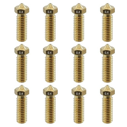 12Pcs Volcano Nozzles 0.4mm, Vyper Nozzles M6 Thread Hotend Extruder Volcano by TIEXYE