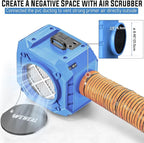 Commercial Air Scrubber with 3-Stage Filtration, Stackable Negative Air Machine - Image 3