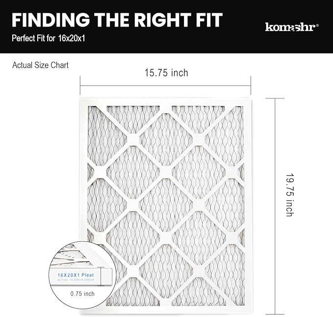 16x20x1 Air Filter MERV 8, HVAC/Furnace AC Filter Replacement, Dust - Image 2