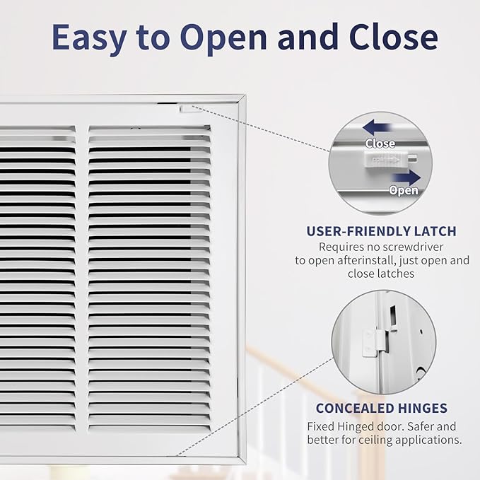 24"W x 14"H Steel Return Air Filter Grille - Image 4