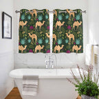 2 Panel Kitchen Cafe Curtains, Retro Desert Camel Sunlight Filtering Nature Air - Image 3