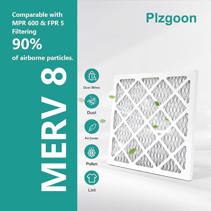 12x12x1 Air Filter MERV 8 MPR 600 Pleated HVAC Furnace Filters - Image 3