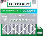 Filterbuy 20x20x4 Air Filter MERV 8 Essential Dust & Allergy Defense, by Filterbuy