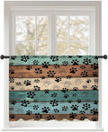 Sheer Curtains 45 Inch Length, Vintage Farmhouse Country Wooden Grain Privacy by Unknown