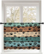 Sheer Curtains 45 Inch Length, Vintage Farmhouse Country Wooden Grain Privacy by Unknown