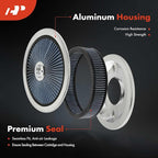 A-Premium 14"x3" Round Blue Chrome Universal Air Cleaner Filter Assembly - Image 3