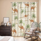 2 Panel Kitchen Cafe Curtains, Date Coconut Tree Sunlight Filtering Nature Air - Image 3