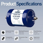 Buck Bi-Flow Refrigerant Liquid Line Filter Drier 3/8" ODF Sweat BFK-083S - Image 2