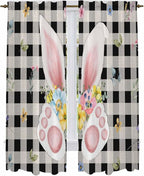 Easter Window Curtains 72 Inch Long 2 Panel Set, Rod Pocket Long Curtains & - Image 2