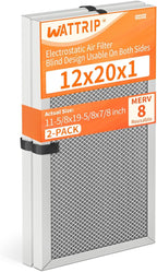 2-Pack 12x20x1 MERV 8 Reusable & Washable Electrostatic Air Filters by BreatheSmartLiveClean