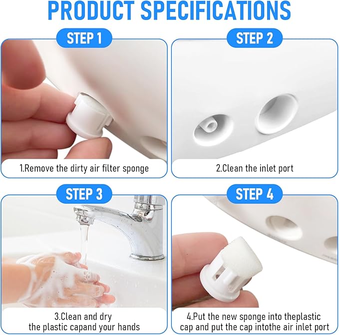 Air Filter Sponge, Compressor Replacement System, Round White Breathable Foam - Image 3