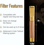 Reusable Washable Cigarette Filter Tips Mouthpiece Handcrafted Solid Wood Metal - Image 5