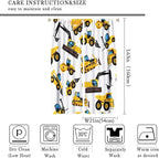 Kids Construction Equipment Window Curtains, Excavator Tractor Tow Truck Rod - Image 4