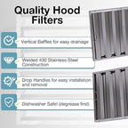 25" x 20" Stainless Steel Commercial Hood Filter – Dishwasher Safe, Welded - Image 5