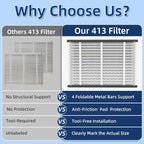 413 Replacement Air Filter, MERV 13, Actual Size: 16"x28"x4", Nominal Size: - Image 5