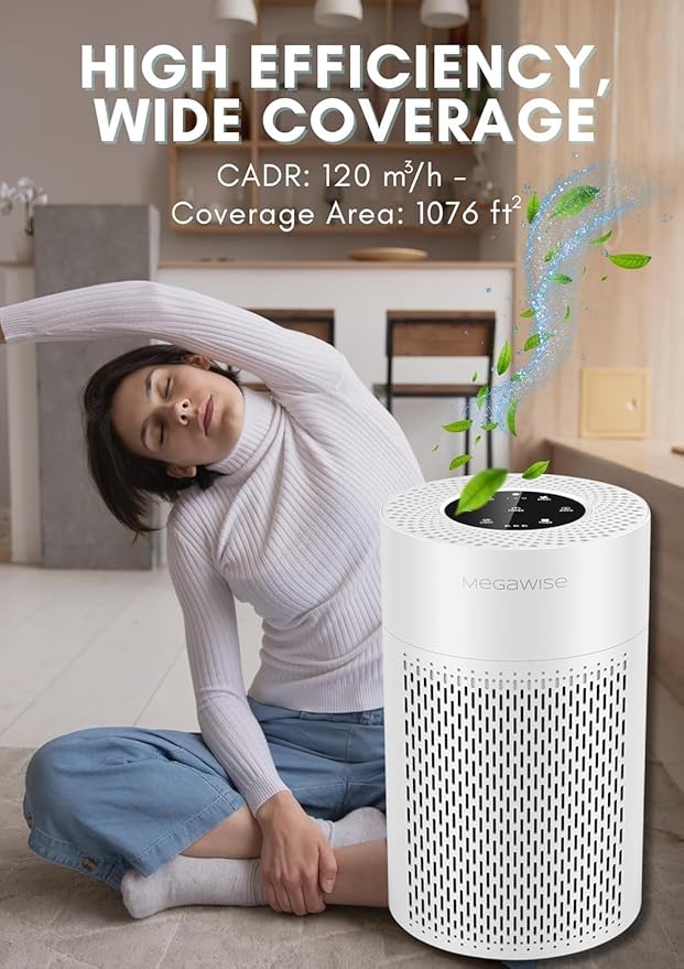 MEGAWISE ​Air Purifier for Home and Pets Hair, Smokers in Bedroom, Large Room - Image 6
