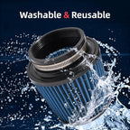 3" 3.5" 4" Inlet Car Replacement Cold Air Intake Filter 76mm 89mm 102mm 3 Sizes - Image 3