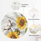 Yellow Sunflowers Kitchen Curtains 24 Inch Length, Small Window Curtains Tab Top - Image 6