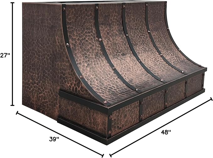 CT Copper Tailor Sloped Copper Vent Hood Island Mount, 1150 CFM Exhaust Fan - Image 9