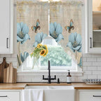 Spring Flowers Swag Valances for Windows, Vintage Rustic Tulips Floral - Image 2