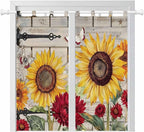 Red Yellow Sunflowers Living Room Curtains 84 Inch Length, Window Curtains Tab by Unknown