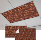 Cowboys Horses 2 Pcs Fluorescent Light Covers 4 x 2 Feet, Desert Ethnic Winds - Image 2