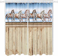 Western Horse Living Room Curtains 84 Inch Length, Window Curtains Tab Top by Unknown