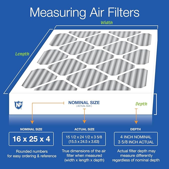 Nordic Pure 16x25x4 Furnace Air Filters MERV 10 Pleated + Carbon 1 Pack - Image 2