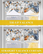 Thanksgiving Pumpkin Tie Up Valance Curtains - Image 6