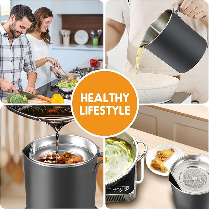 Chihee Grease Container Stainless Steel Bacon Grease Saver - Image 6