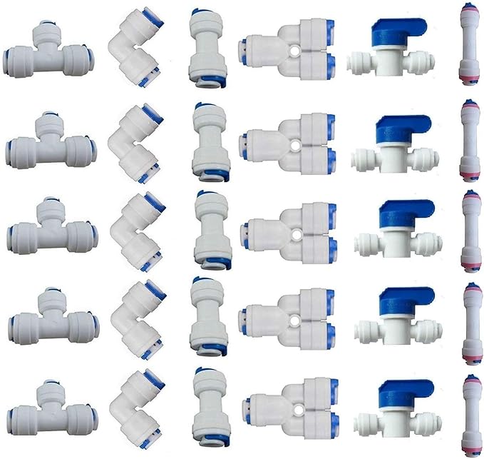 Lemoy 1/4" OD Quick Connect Push In to Connect Water Tube Fitting by Liimevvon