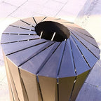GLigeT Outdoor Trash can Round Steel Trash Can Modern Simple Outdoor Trash Can - Image 3