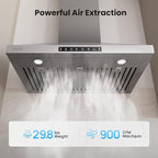 Wall Mount 36 Inch Range Hood 900 CFM, Ductless/Ducted Convertible Kitchen Hood - Image 2