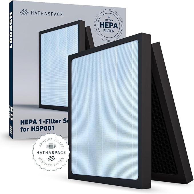 HATHASPACE HSP001 H13 True HEPA Filter Replacement, 4-Stage Air Purifier Filter by Hathaspace