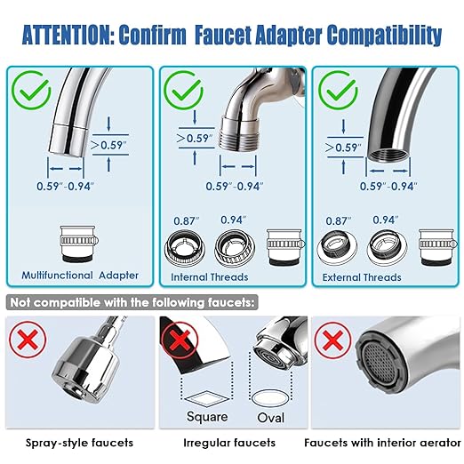 Vortopt Faucet Filter, NSF Certified, 400 Gallon High Efficiency Water - Image 2