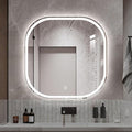 JSLJDM 500X500 mm Illuminated Backlit LED Bathroom Mirror, Wall Mounted by JSLJDM