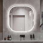 JSLJDM 500X500 mm Illuminated Backlit LED Bathroom Mirror, Wall Mounted by JSLJDM