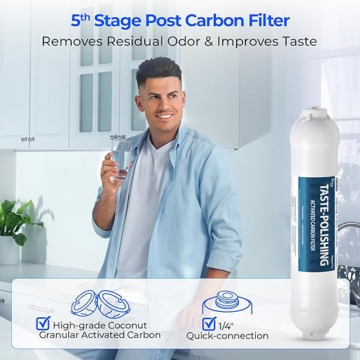 iSpring FT15 NSF Certified 5th Stage Inline Post Carbon Water Filter, - Image 3