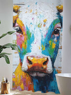 Sheer Curtains 108 Inches Long, Funny Colorful Cow Semi Sheer Curtains Light - Image 4