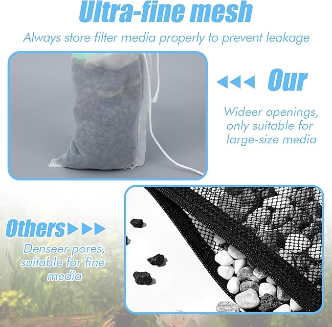 3 Pack 180 μm Filter Bag, Aquarium Media Bag - Image 4