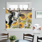 Retro Farmhouse Flower Kitchen Curtains 45 Inch Length, Short Cafe Window - Image 4