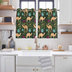 2 Panel Kitchen Cafe Curtains, Retro Desert Camel Sunlight Filtering Nature Air - Image 2