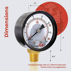 2-inch Pool Filter Pressure Gauge, 1/4" NPT - Image 4