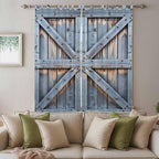 Farmhouse Wood Grain Living Room Curtains 96 Inch Length, Window Curtains Tab - Image 3
