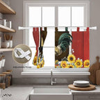 Chicken Sunflowers Kitchen Curtains 36 Inch Length, Small Window Curtains Tab - Image 5